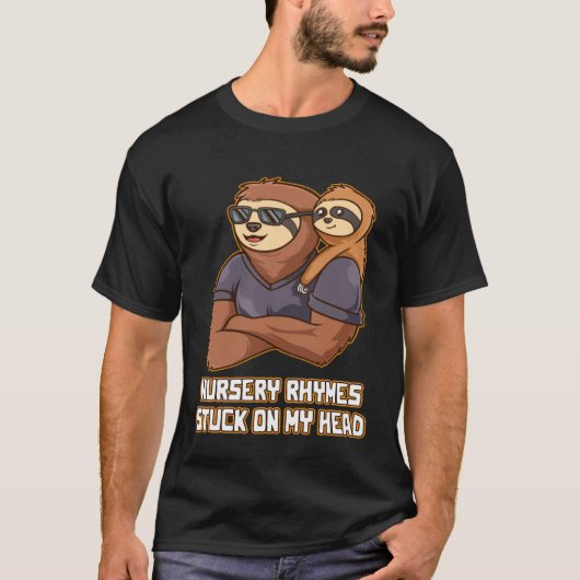 Nursery Rhymes Stuck on My Head Dad Toddler Daddy  T-shirt (Voorkant)