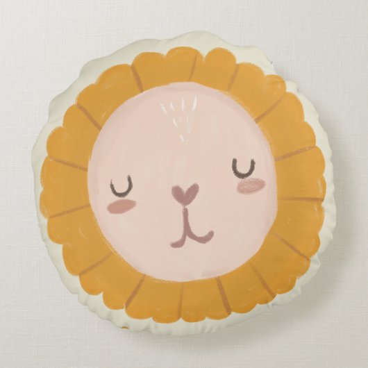 Nursery Room Cute lion baby Rond Kussen (Achterkant)