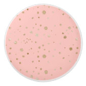 Nursery Room Roze Blush met Glittery Circles Keramische Knop (Voorkant)