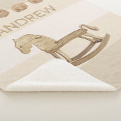  Nursery Sherpa Blanket met Wooden Horse Deken (3/4)