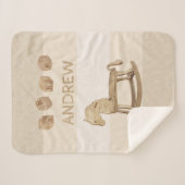  Nursery Sherpa Blanket met Wooden Horse Deken (Voorkant (horizontaal))