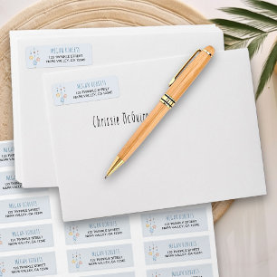 Nursery Stars Blue Grey Return Address Label