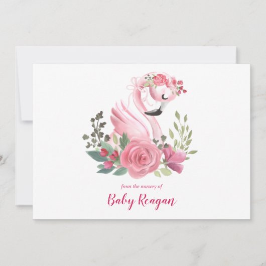 Nursery Swan Monogram Baby shower Dank je wel Bedankkaart (Voorkant)