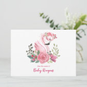 Nursery Swan Monogram Baby shower Dank je wel Bedankkaart (Staand voorkant)