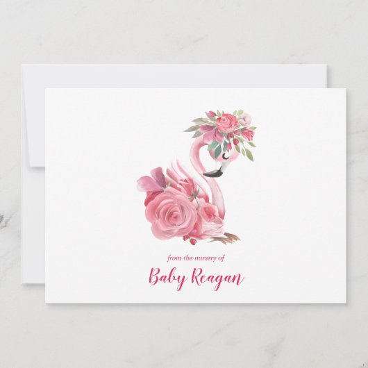Nursery Swan Monogram Baby shower Dank je wel Bedankkaart (Voorkant)