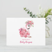 Nursery Swan Monogram Baby shower Dank je wel Bedankkaart (Staand voorkant)