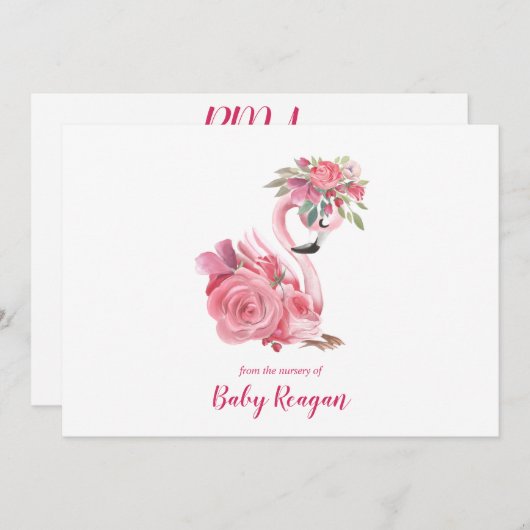 Nursery Swan Monogram Baby shower Dank je wel Bedankkaart (Voorkant / Achterkant)