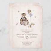 Nursery teddybeer waterverf baby shower Kaart (Voorkant / Achterkant)