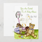 Nursery Thleys Baby Showe Invite Kaart (Voorkant / Achterkant)