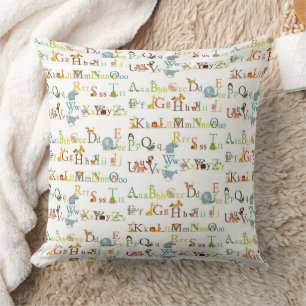 Nursery Throw Cushion - Colorful Alphabet Kussen