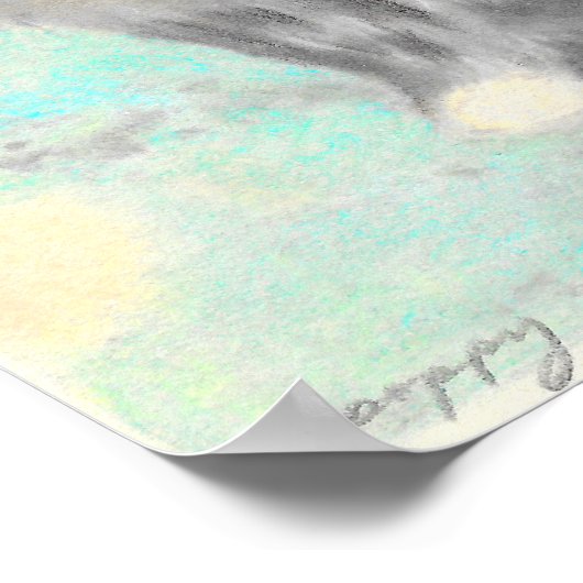 Nursery wall art, bunny original art poster (Hoek)