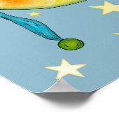 Nursery Wall Art Moon Sun Stars Yellow Blue Poster (Hoek)