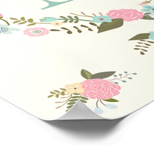 Nursery wall art print Monogram nursery poster (Hoek)