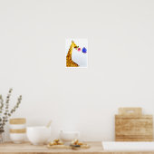 Nursery wall art_ Waterverf Giraffe & vlinder Poster (Keuken)