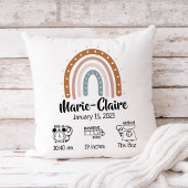 Nursery waterverf boho regenbooggeboortstatussen kussen