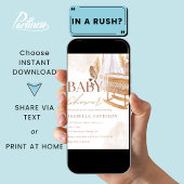 Nursery Wieg Boho Genderneutraal Baby shower Kaart