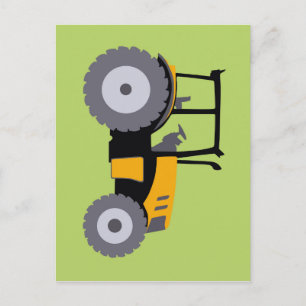 Nursery yellow tractor-vuilniswagen briefkaart