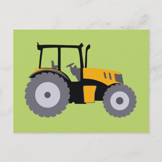 Nursery yellow tractor-vuilniswagen briefkaart (Voorkant)