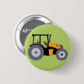 Nursery yellow tractor-vuilniswagen ronde button 5,7 cm (Voorkant /achterkant)
