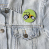 Nursery yellow tractor-vuilniswagen ronde button 5,7 cm (In situ)