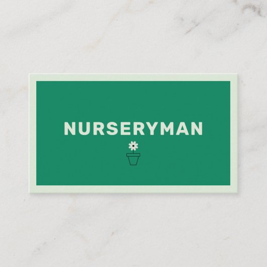 Nurseryman - Minimalist Visitekaartje (Voorkant)