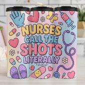 Nurses Call Shots Playful Cartoon Thermosbeker