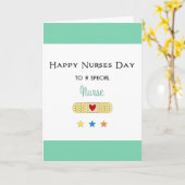 Nurses Day Wenskaart-Bandaide en sterren Kaart (Gele Bloem)