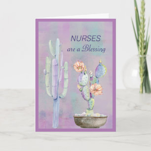 NURSES is een Blessenaar Waterverf Cactus Kaart