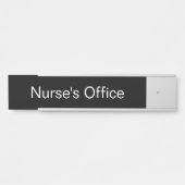Nurse's Kantoor zwart-wit tekst Sjabloon Deurbordje (Voorkant)