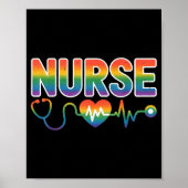 Nurse's Life Lgbt Heart Stethoscope Nurse Week  Poster (Voorkant)