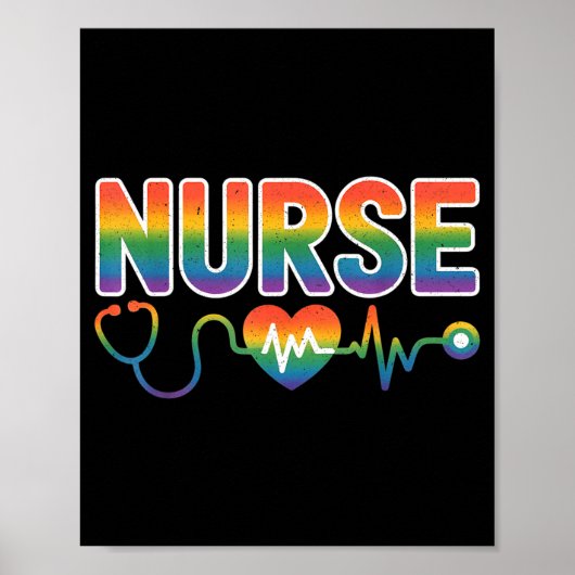Nurse's Life Lgbt Heart Stethoscope Nurse Week  Poster (Voorkant)