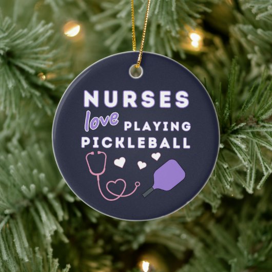 Nurses Love Playing Pickleball Keramisch Ornament (Boom)