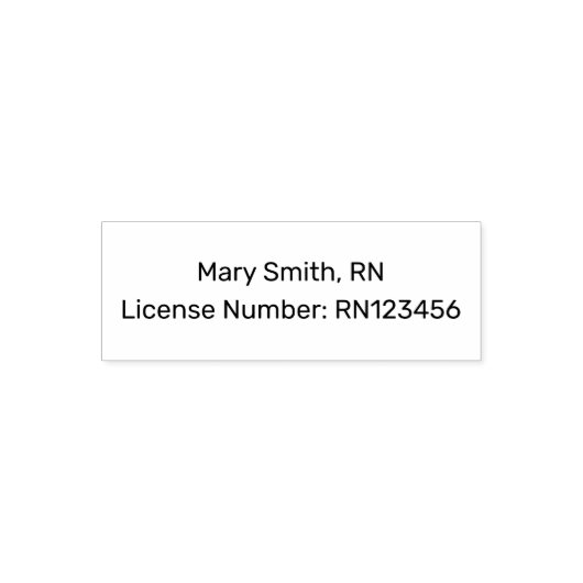 Nurse's Name and License Number Template Zelfinktende Stempel (Design)