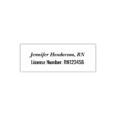 Nurse's Name Italics License Number Text Template Zelfinktende Stempel (Design)
