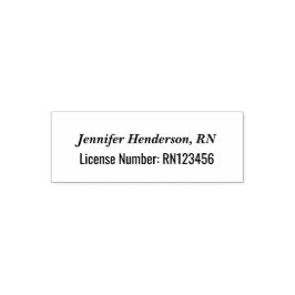 Nurse's Name Italics License Number Text Template Zelfinktende Stempel