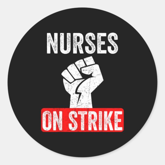 Nurses On Strike Nnu National Nurses United Staffi Ronde Sticker (Voorkant)