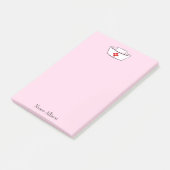 Nurse's Pet Naam toevoegen Roze 4x6 Post-it® Notes (Schuin)