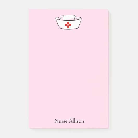 Nurse's Pet Naam toevoegen Roze 4x6 Post-it® Notes (Voorkant)