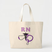 Nurses RN Stethoscoop Grote Tote Bag (Voorkant)