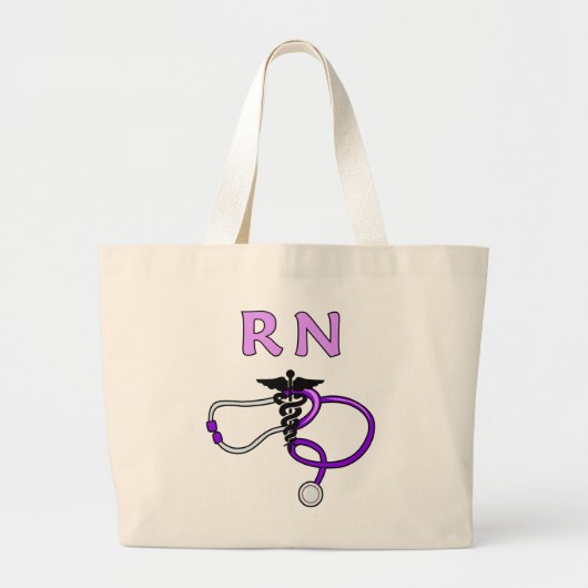 Nurses RN Stethoscoop Grote Tote Bag (Voorkant)