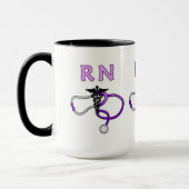 Nurses RN Stethoscoop Mok (Links)
