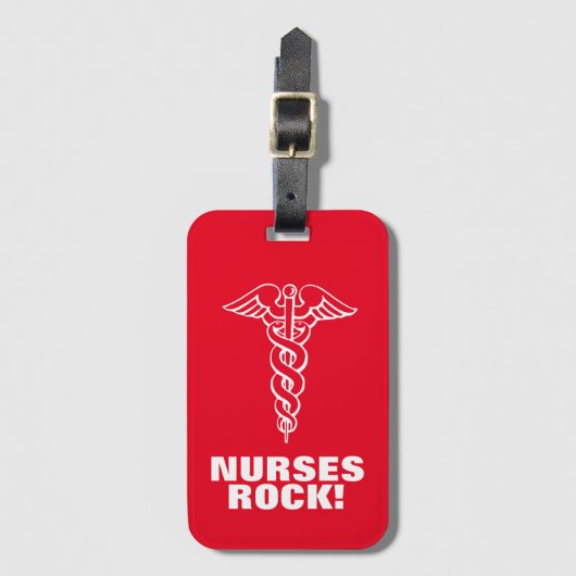 NURSES ROCK bagagelabel | cadeauideeën voor verple (Voorkant (verticaal))