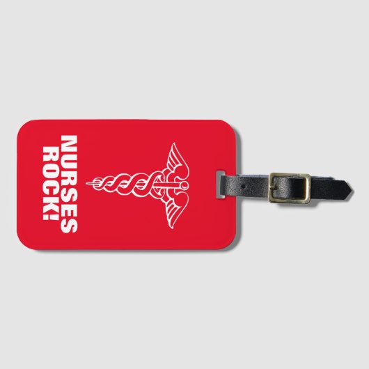 NURSES ROCK bagagelabel | cadeauideeën voor verple (Voorkant (horizontaal))