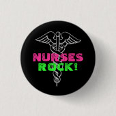 Nurses Rock Pinback Button | Neonkleuren (Voorkant)