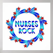 Nurses Rock Red Stars Poster (Voorkant)