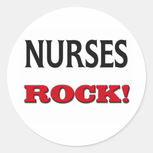 Nurses Rock Ronde Sticker (Voorkant)
