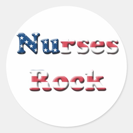 NURSES ROCK RONDE STICKER (Voorkant)
