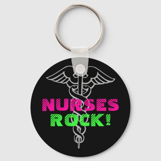 Nurses Rock Sleutelhanger | Neonkleuren (Voorkant)