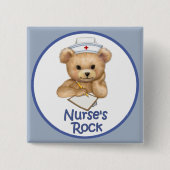 Nurse's Rock Vierkante Button 5,1 Cm (Voorkant)