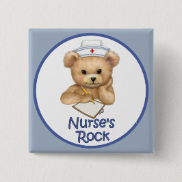 Nurse's Rock Vierkante Button 5,1 Cm